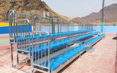 Instalación de gradas portátiles en La Aldea de San Nicolás Gran Canaria