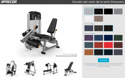 Herramienta de selección personalizada colores maquinaria gimnasios Precor